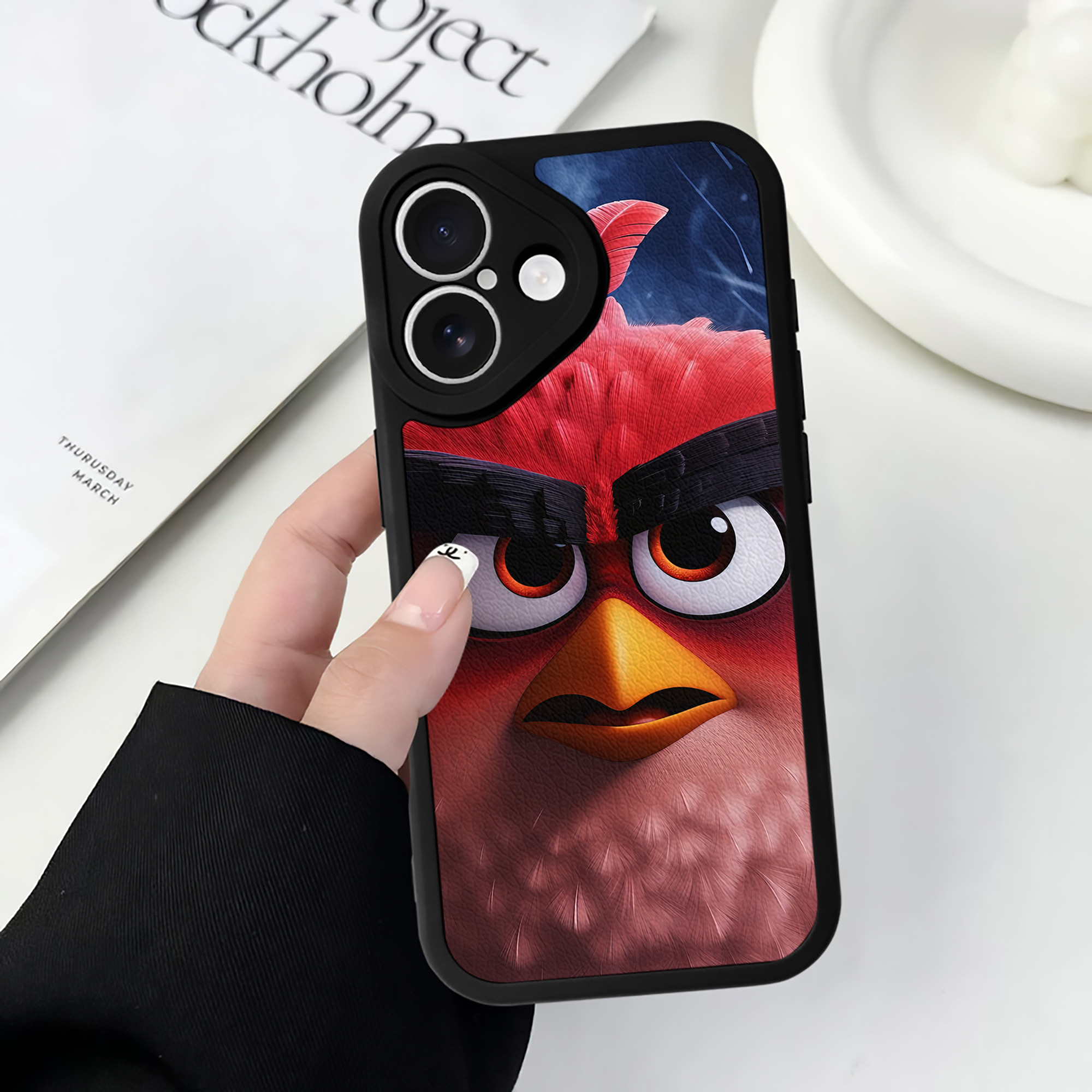 （画像用） Angry Birds アングリーバード 【iPhone 16シリーズ対応】シリコンスマホケース（レザー調） 材質：シリコン